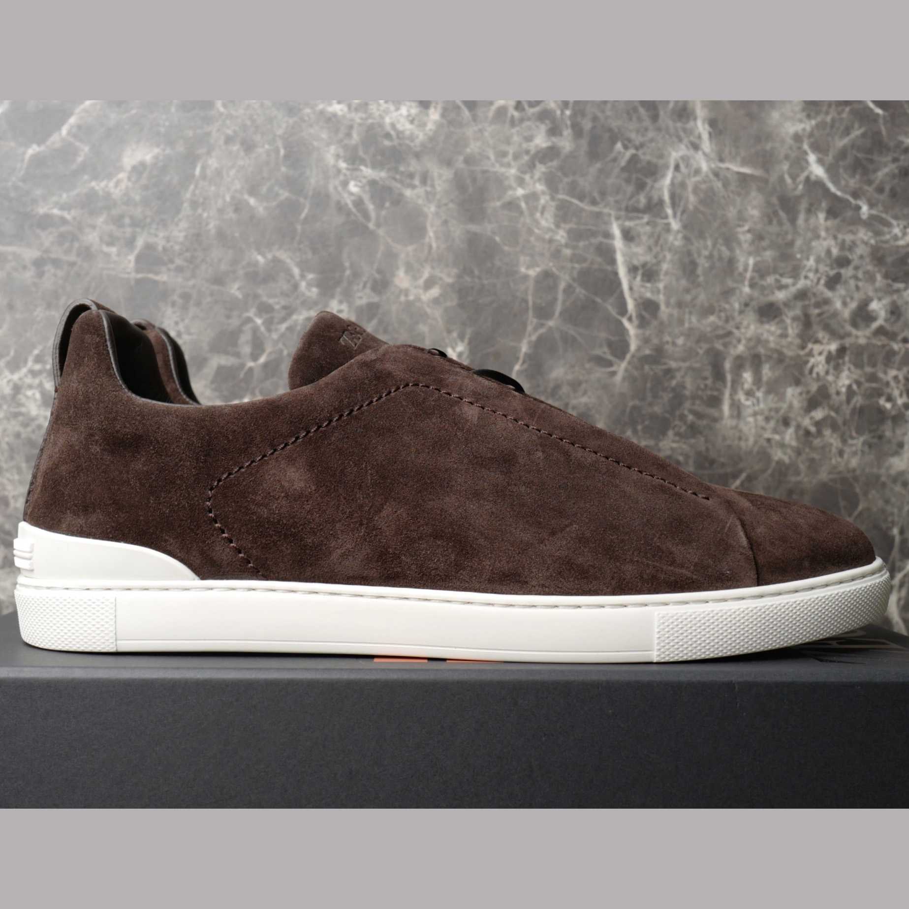 Zegna Utility Blue suede Triple Stitch™ Sneakers - DesignerGu