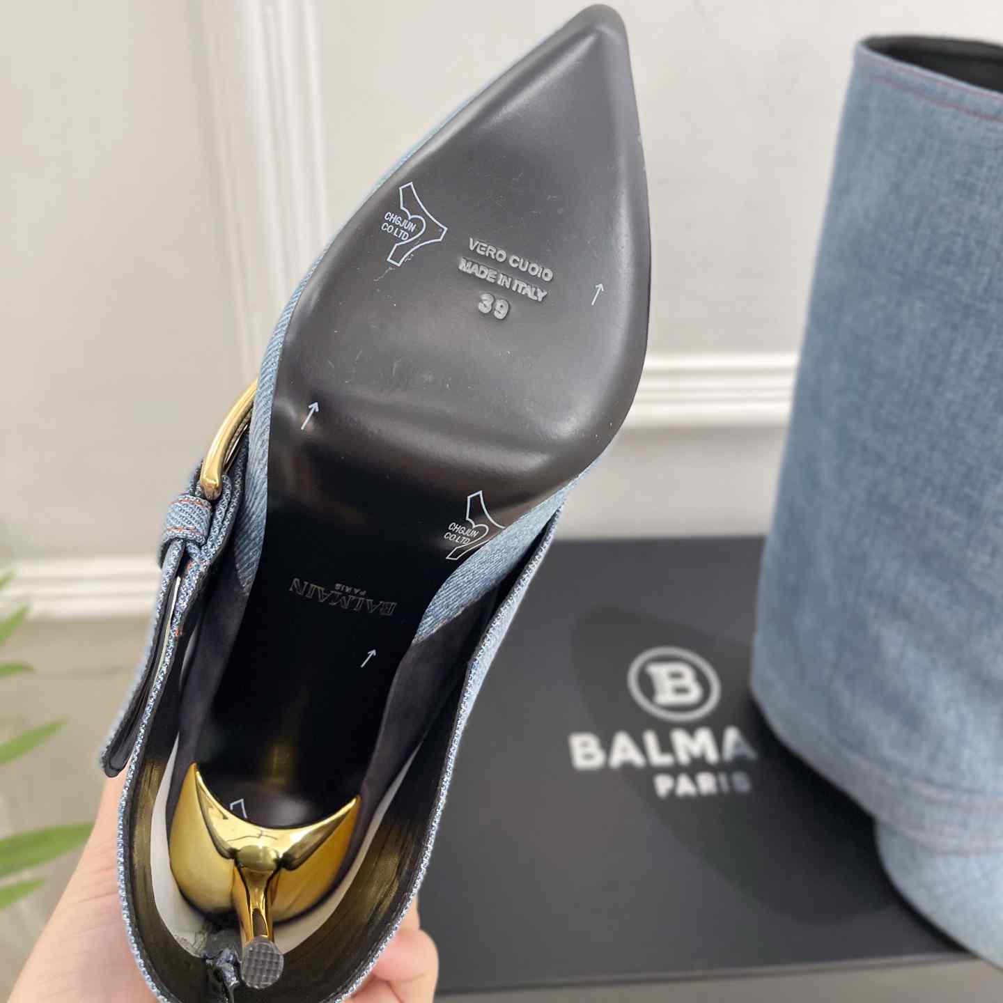 Balmain Anthem Denim Boots - DesignerGu