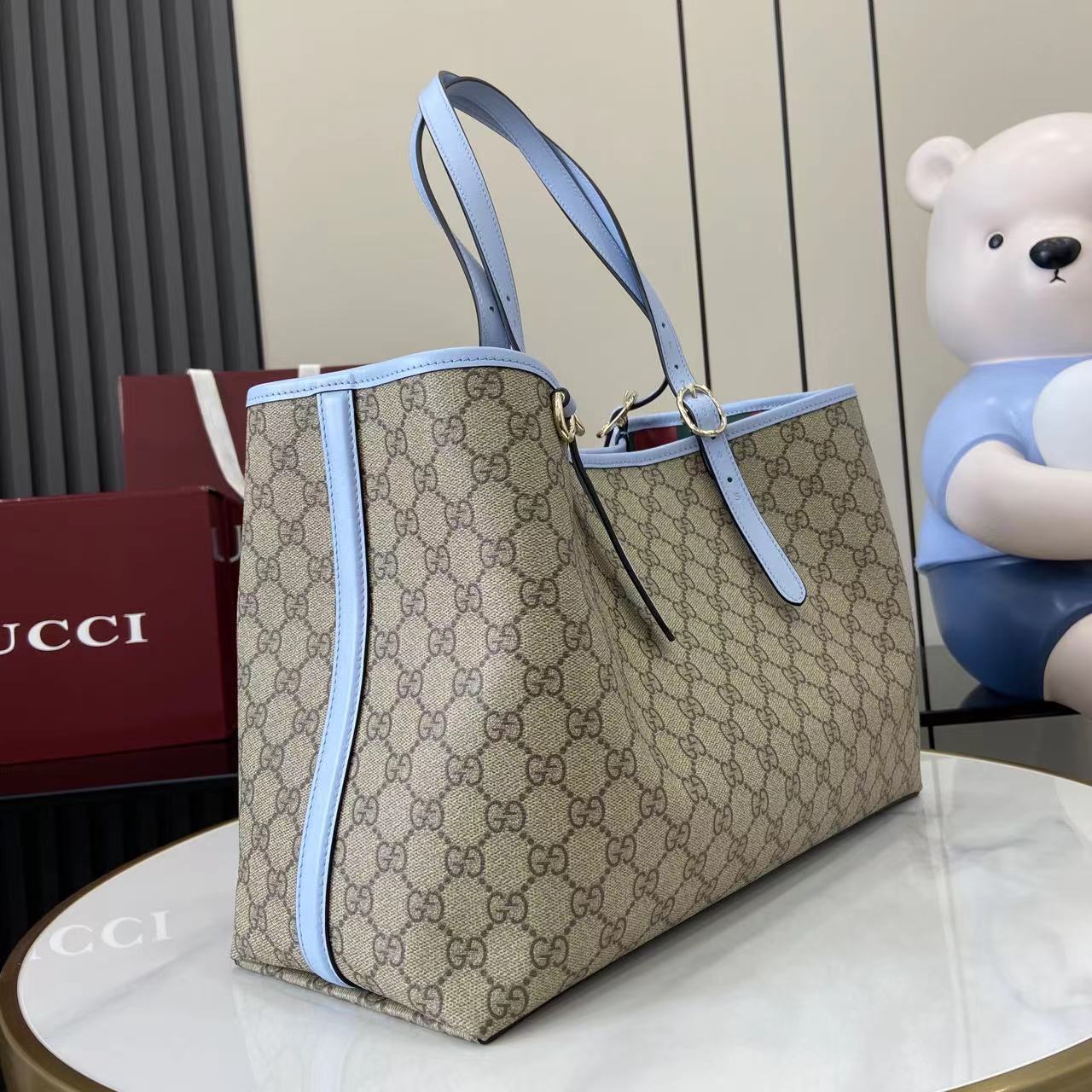 Gucci GG Emblem Large Tote Bag - DesignerGu