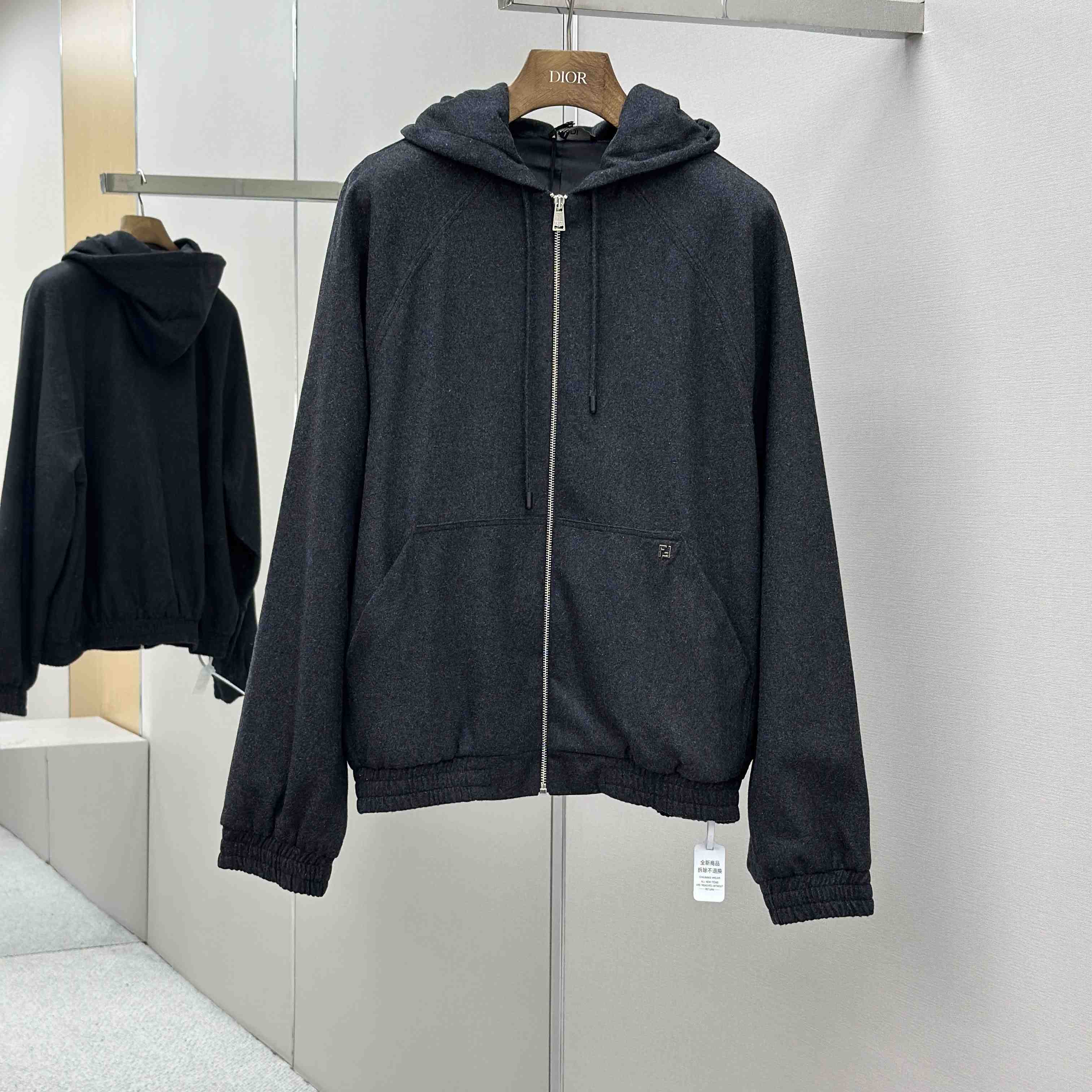 Fendi Dark Grey Cashmere Sweatshirt - DesignerGu