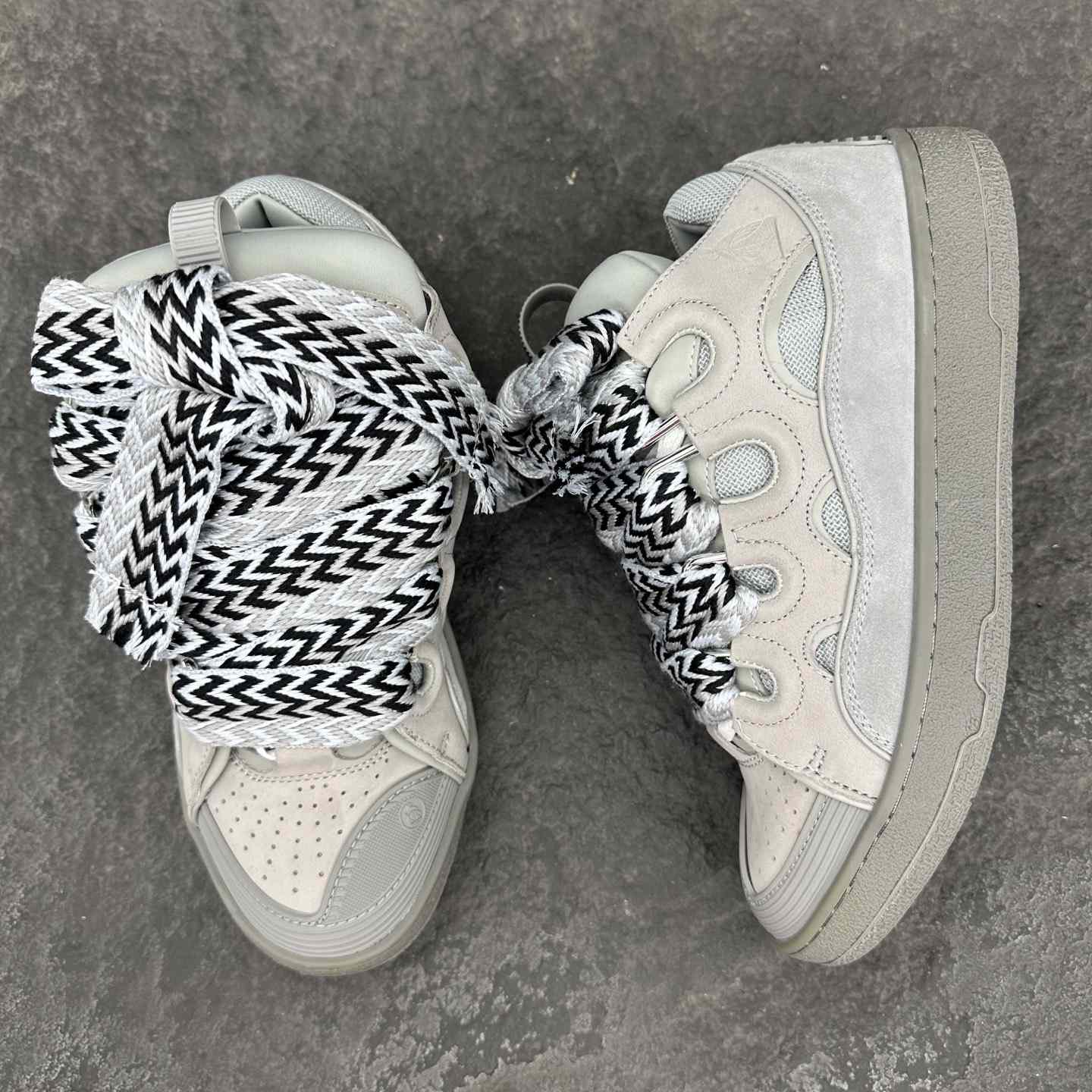 Lanvin Leather Curb Sneakers - DesignerGu