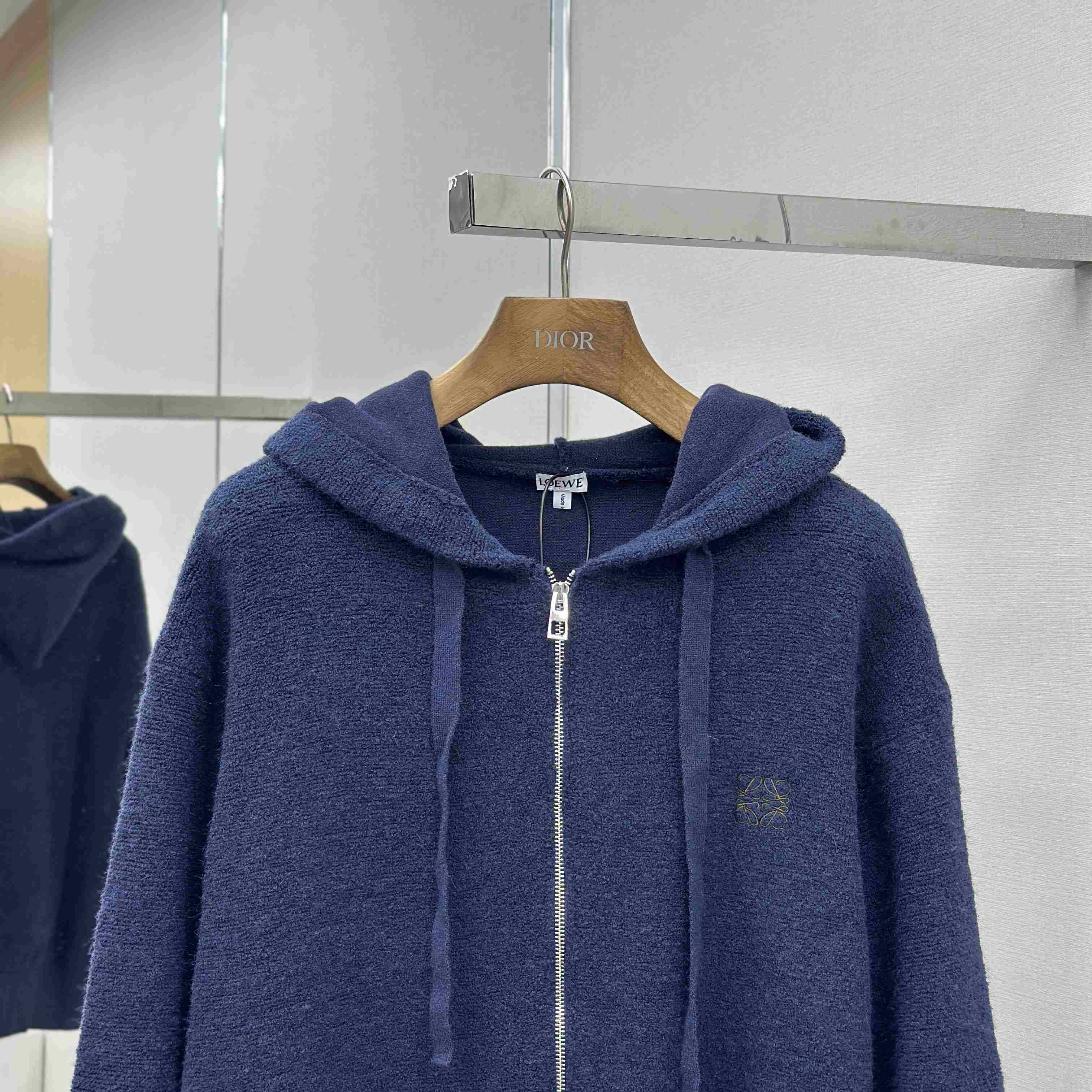 Loewe Anagram Zip-up Hoodie In Wool - DesignerGu