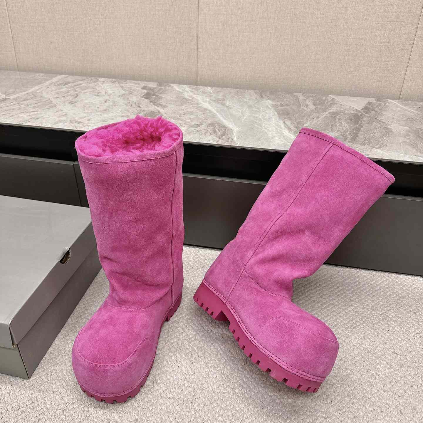 Balenciaga Alaska Fur High Boots - DesignerGu