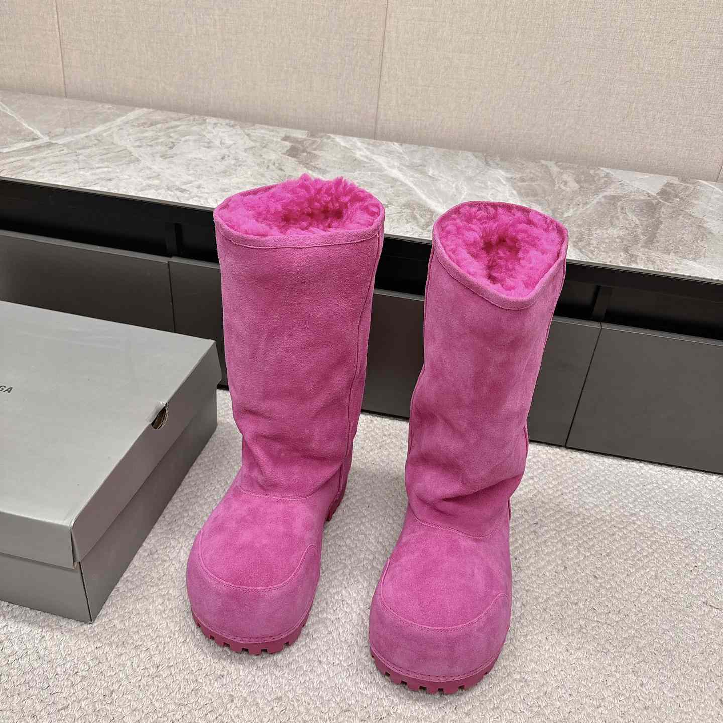 Balenciaga Alaska Fur High Boots - DesignerGu
