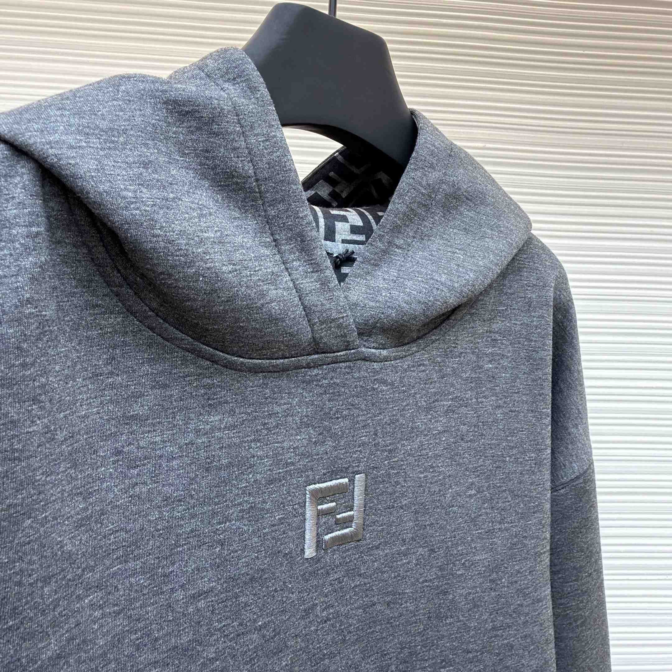 Fendi Dark Gray Cotton Sweatshirt - DesignerGu