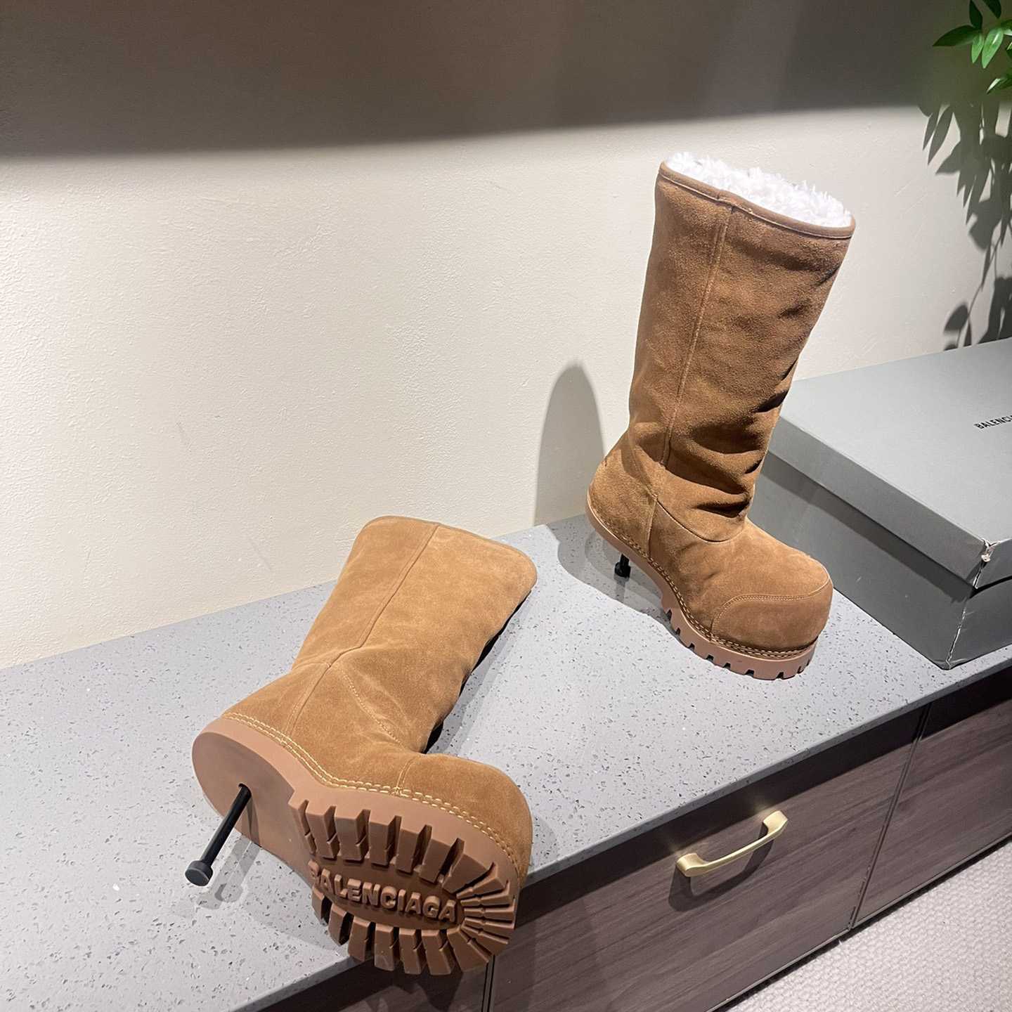 Balenciaga Alaska Fur High Boots - DesignerGu