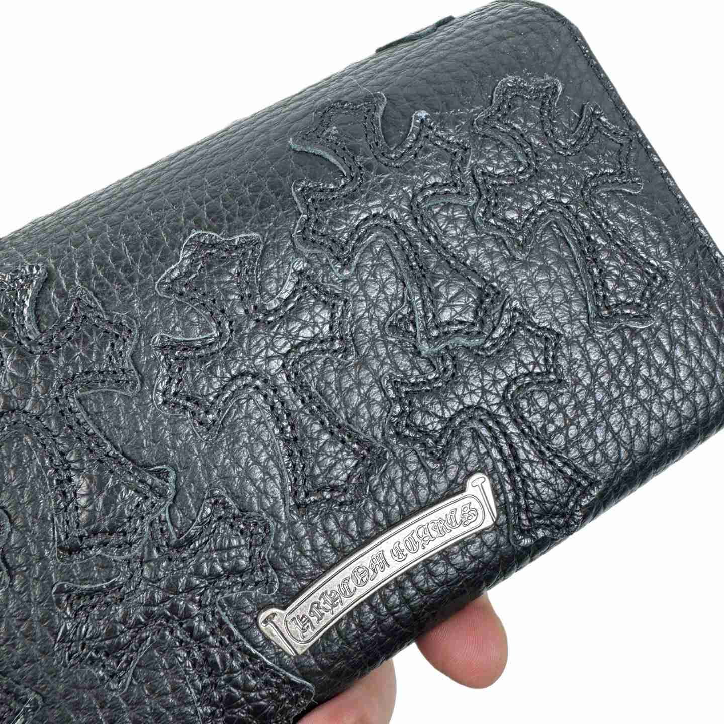 Chrome Heart Leather Cross Wallet - DesignerGu