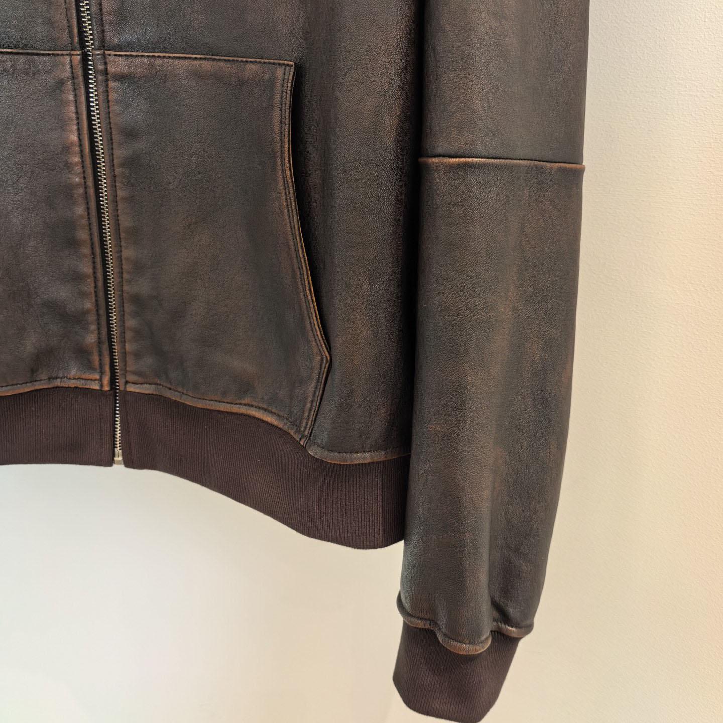 Prada Nappa Leather Hoodie Jacket - DesignerGu
