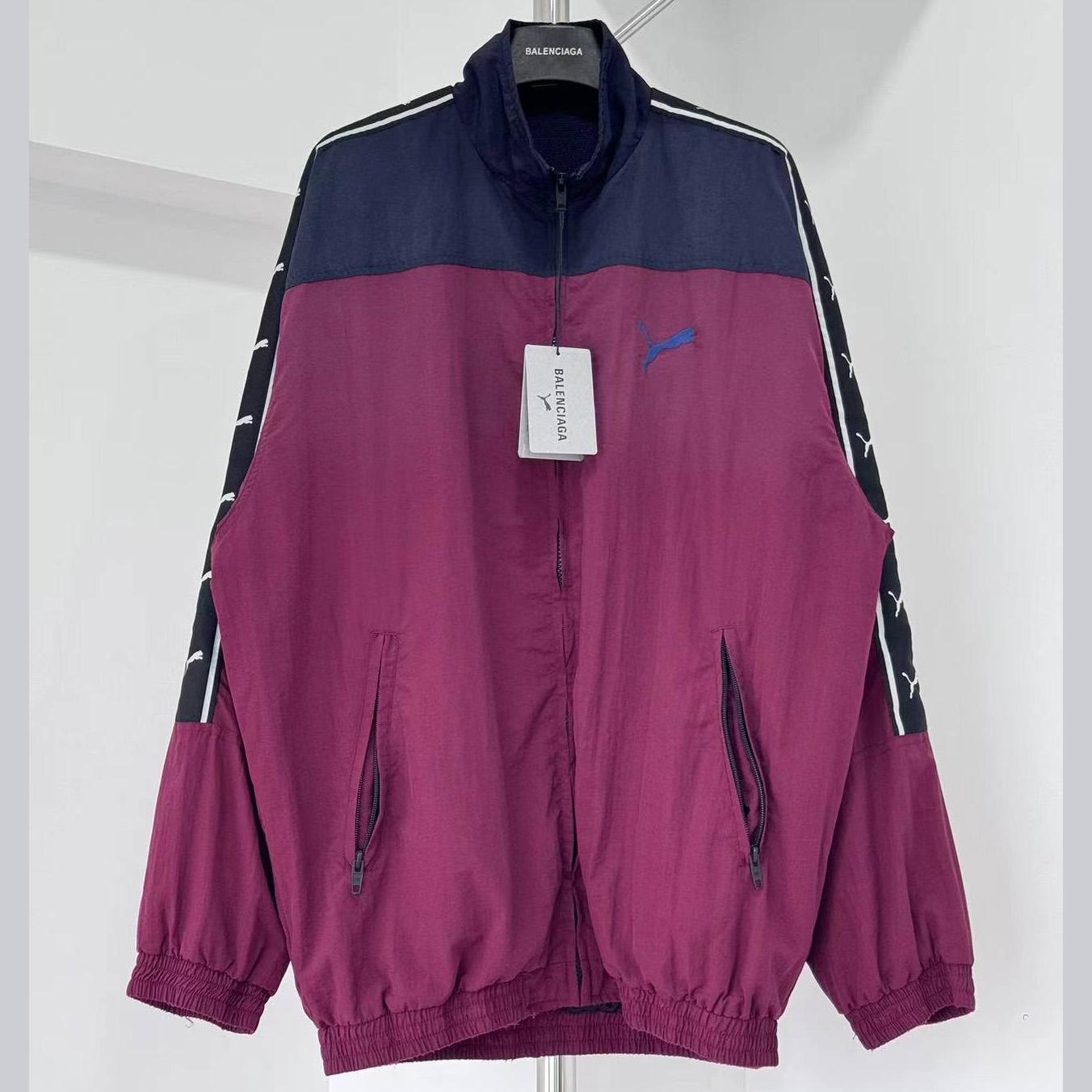 Balenciaga I PUMA Tracksuit Jacket in burgundy - DesignerGu