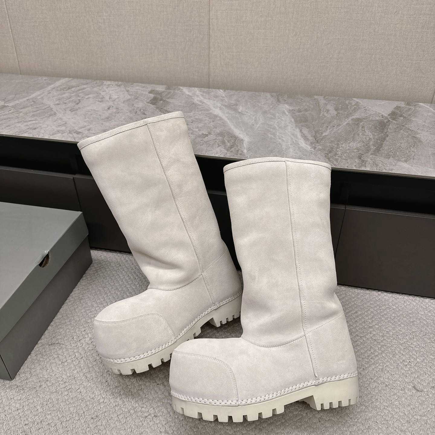 Balenciaga Alaska Fur High Boots - DesignerGu