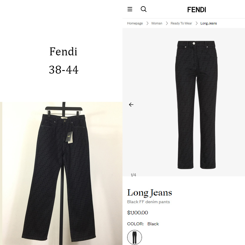Fendi Black FF Denim Pants - DesignerGu