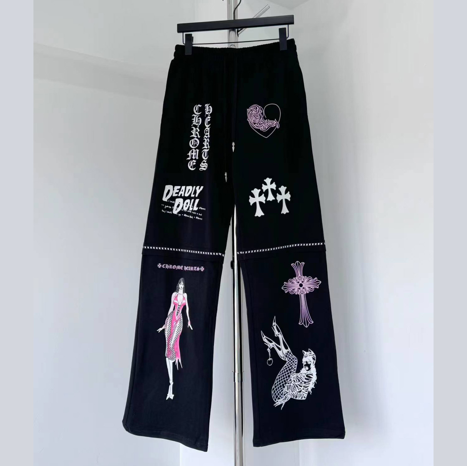 Chrome Hearts - x Deadly Doll Black Comic Print Pants - DesignerGu
