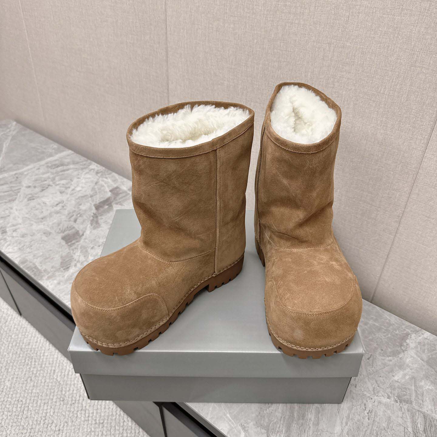 Balenciaga Alaska Fur High Boots - DesignerGu