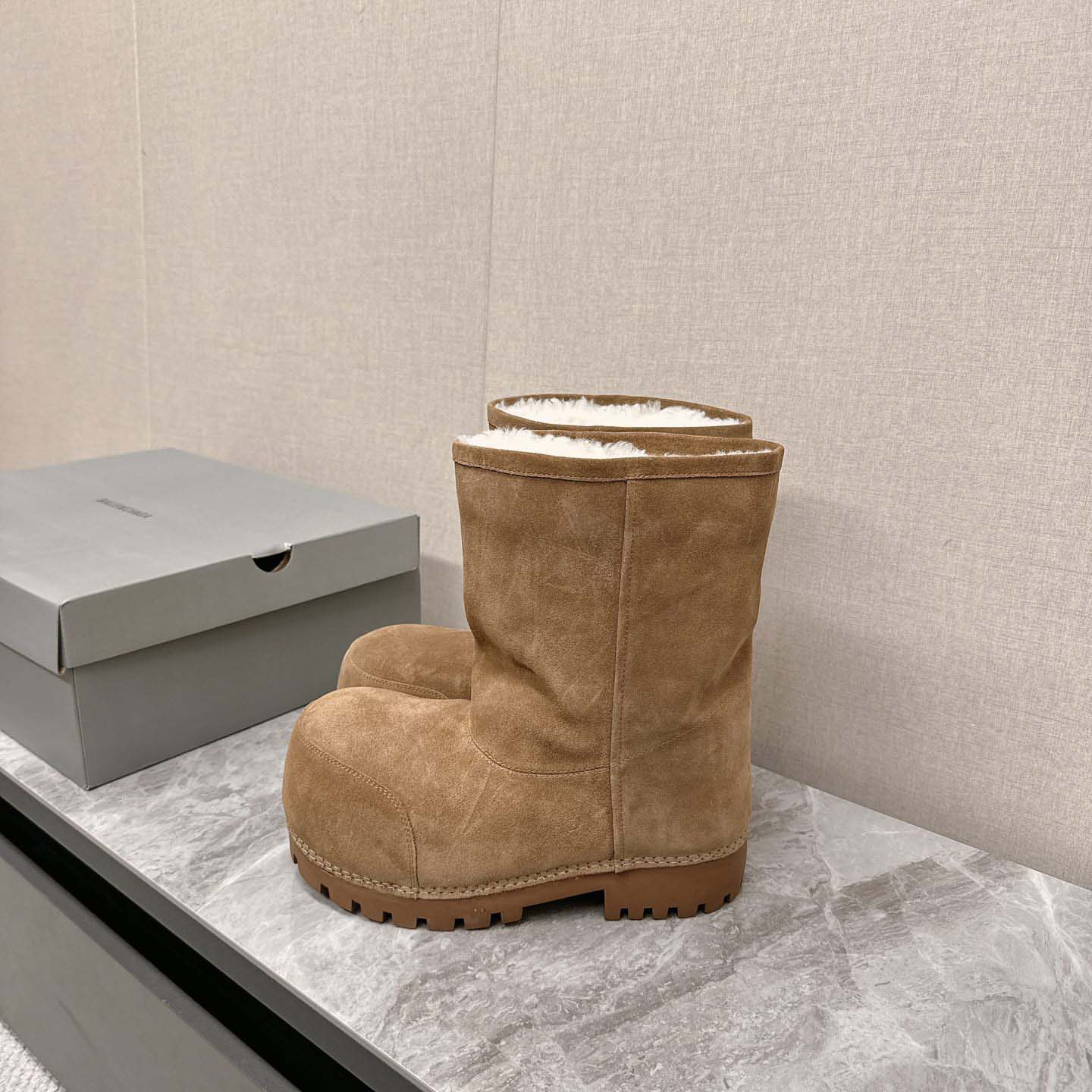 Balenciaga Alaska Fur High Boots - DesignerGu