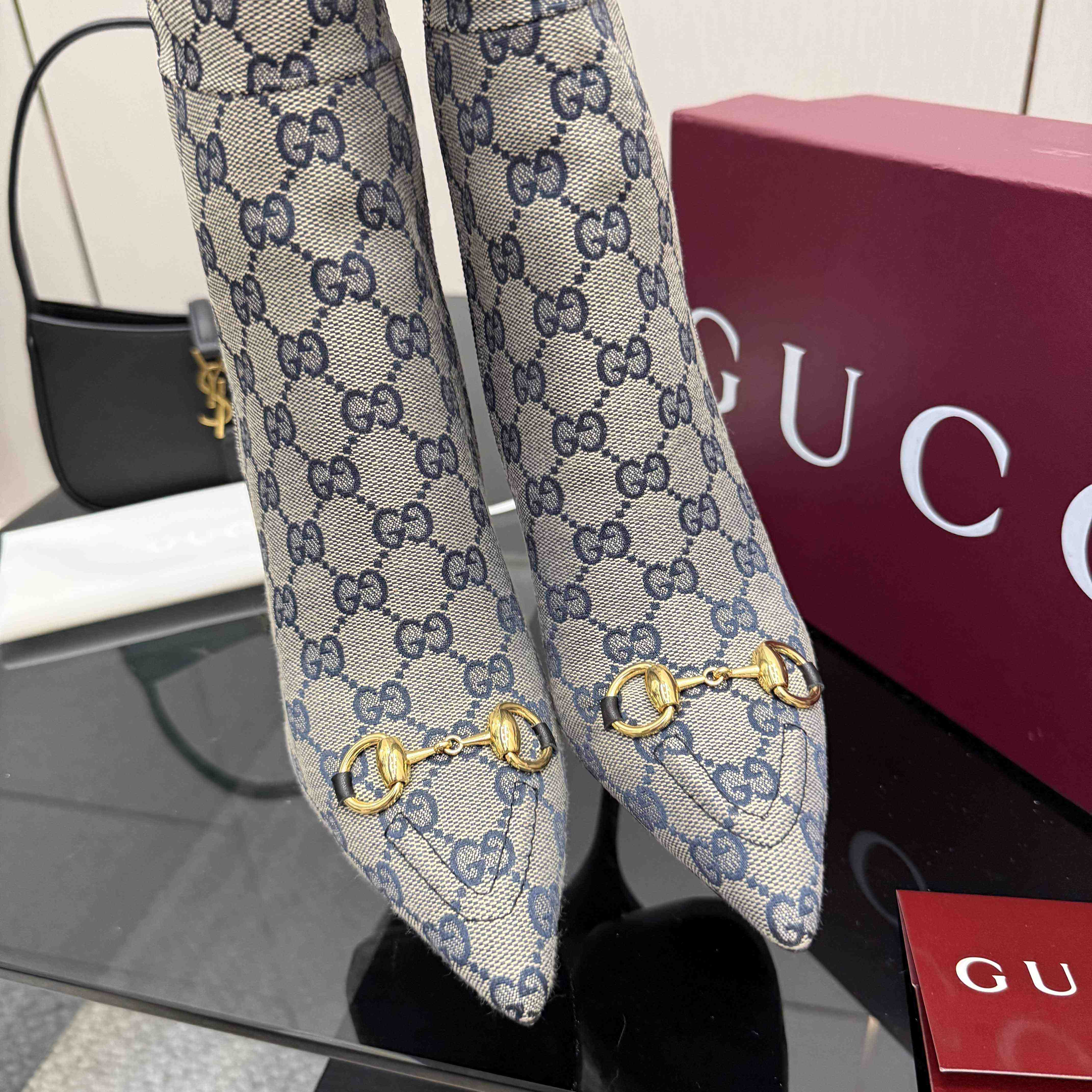 Gucci GG Monogram Knee-high Boots - DesignerGu