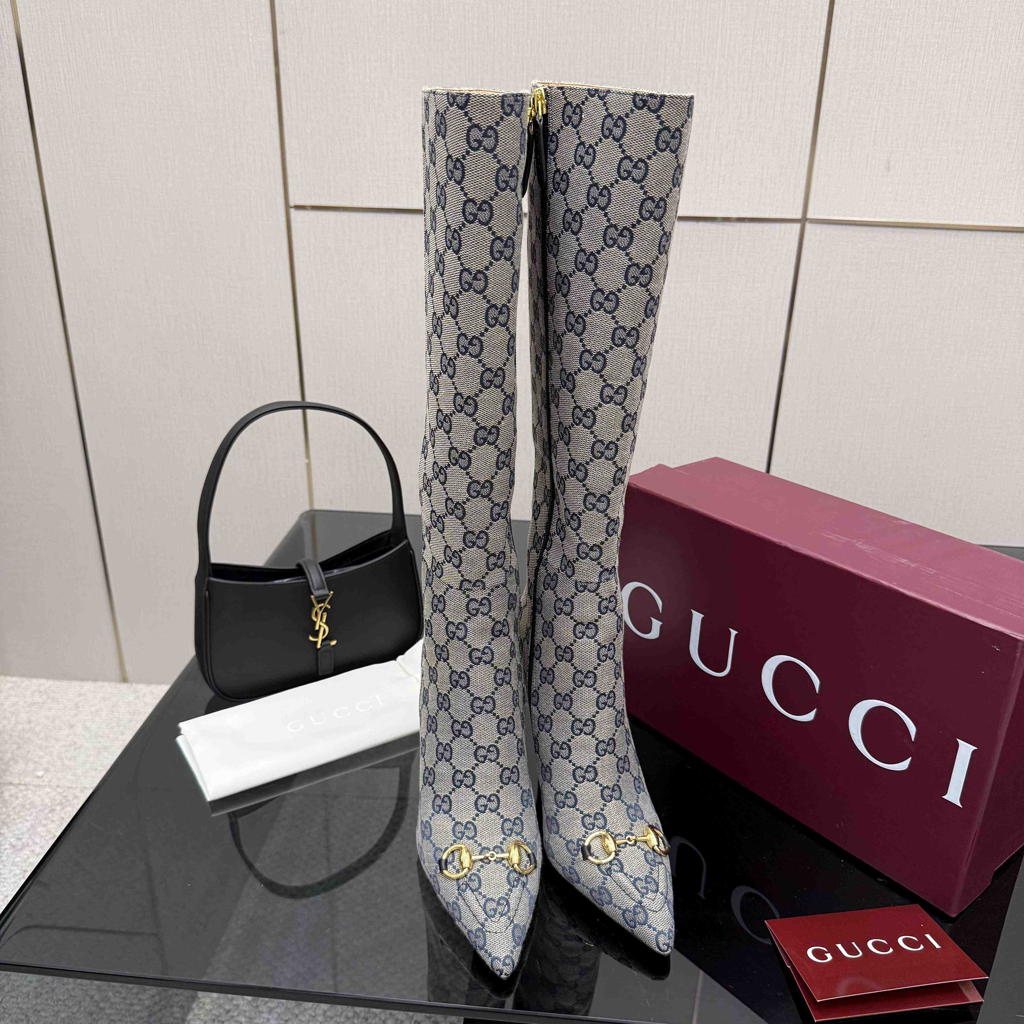 Gucci GG Monogram Knee-high Boots - DesignerGu