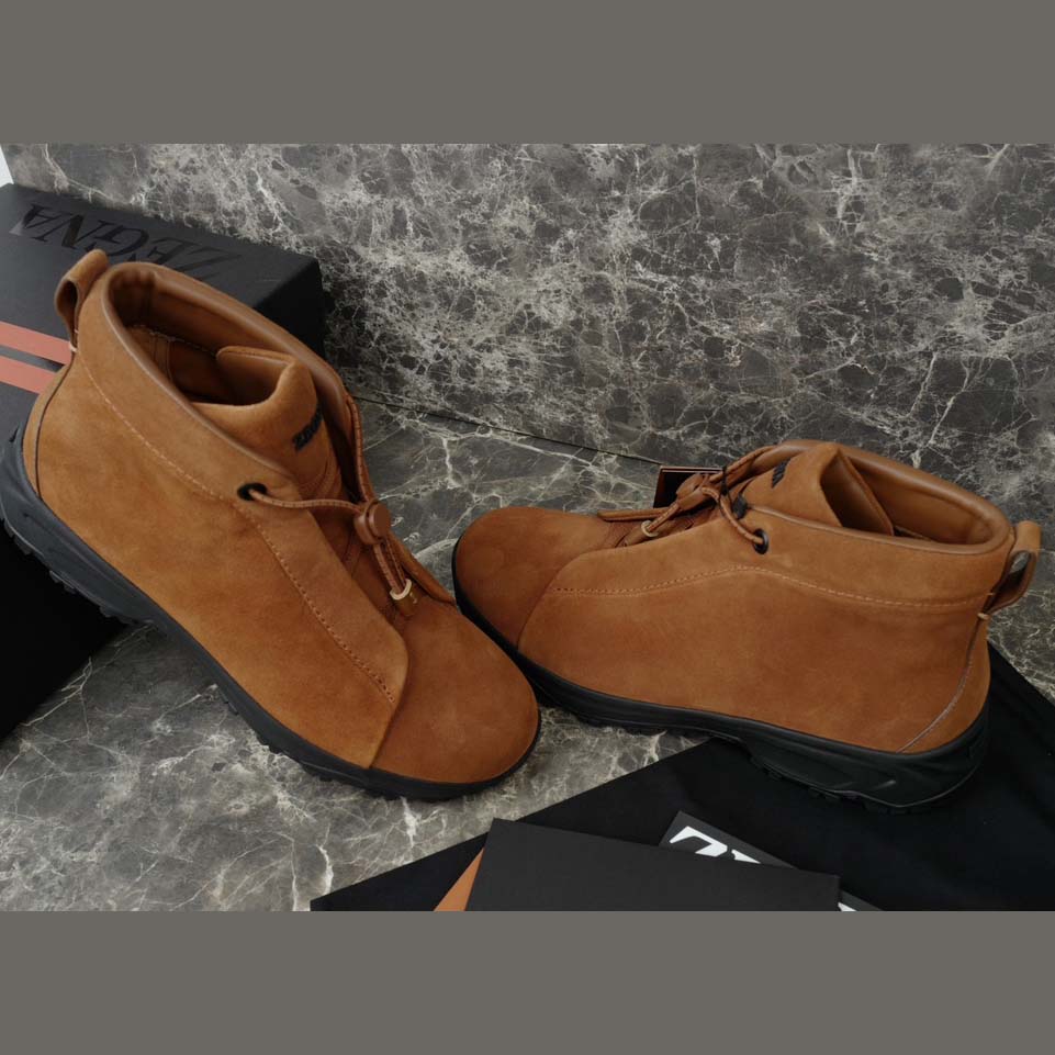 Zegna Dark Foliage Suede Triple Stitch™ Vetta Sneakers  - DesignerGu