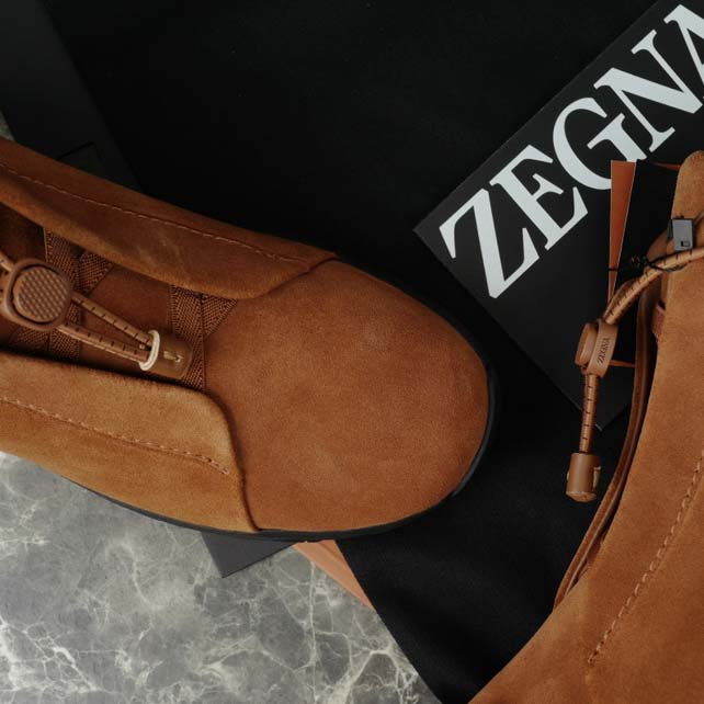 Zegna Dark Foliage Suede Triple Stitch™ Vetta Sneakers  - DesignerGu