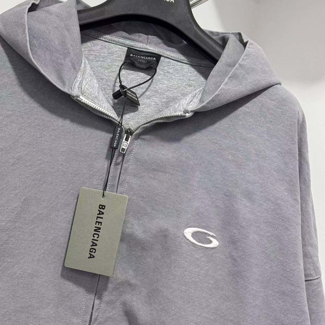 Balenciaga Trompe-l'oeil Zip-up Hoodie - DesignerGu