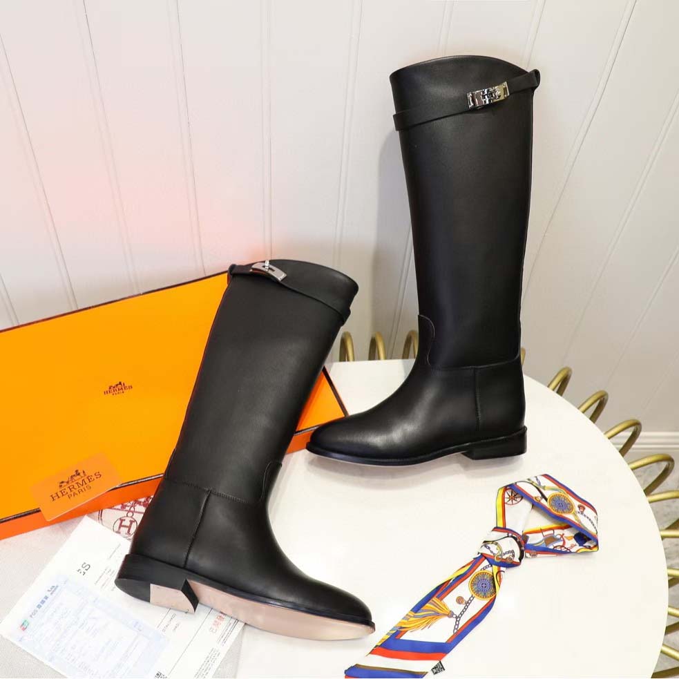 Hermès Jumping Leather Riding Boots - DesignerGu