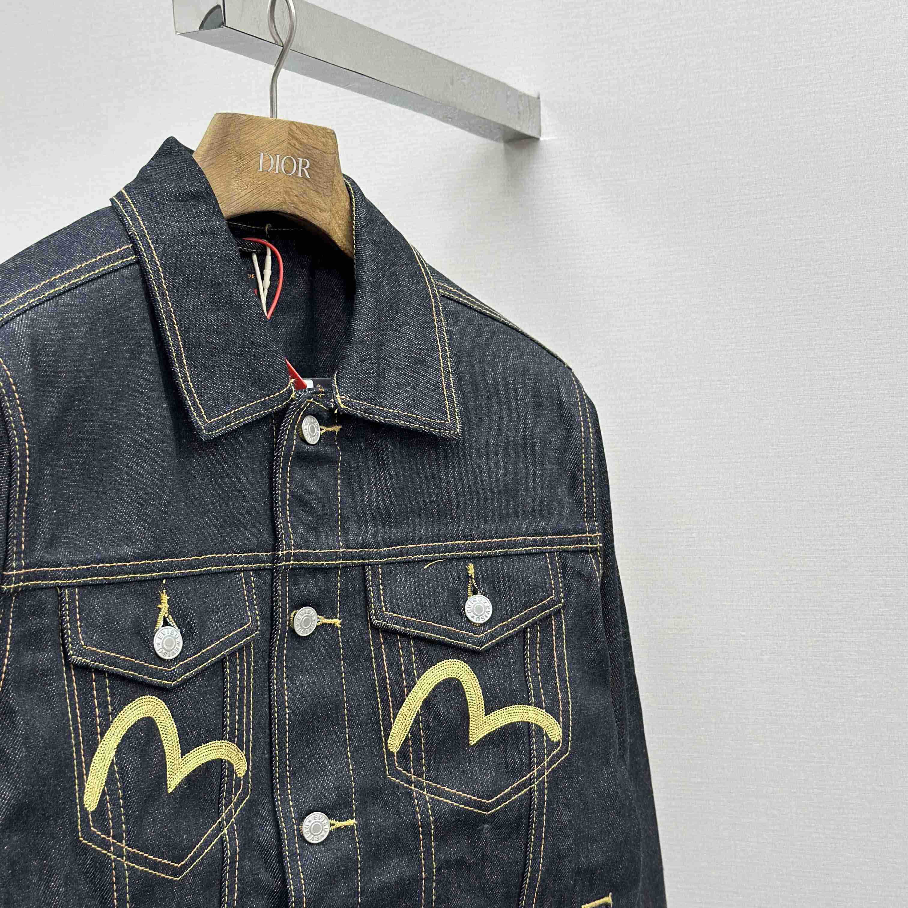 Evisu Hakutaku Embroidery Relax Fit Denim Jacket - DesignerGu