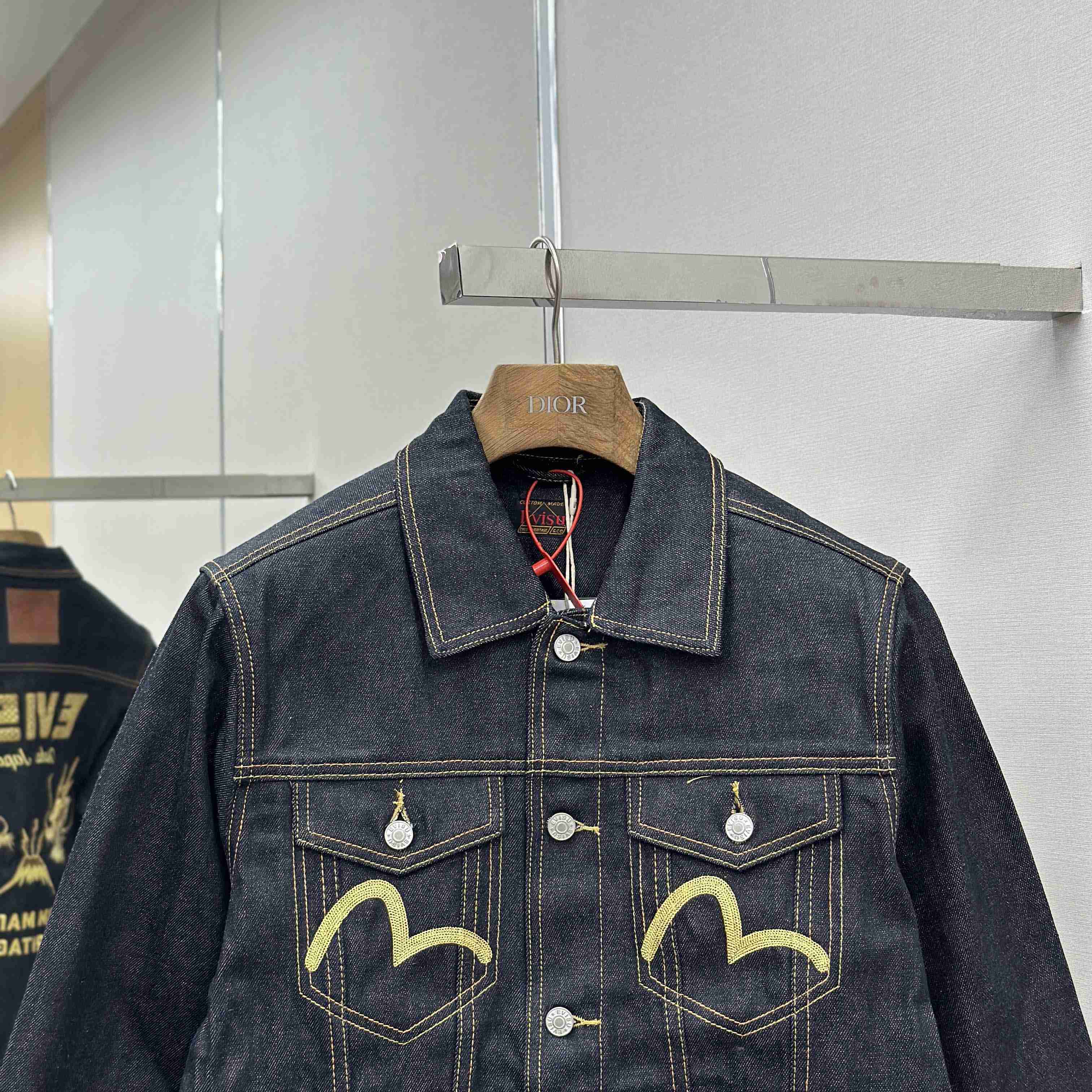 Evisu Hakutaku Embroidery Relax Fit Denim Jacket - DesignerGu