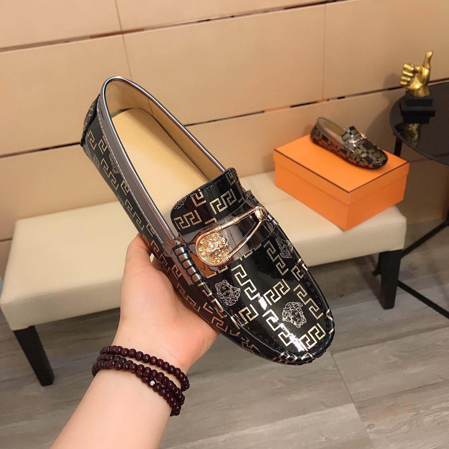 Versace Leather Loafers - DesignerGu
