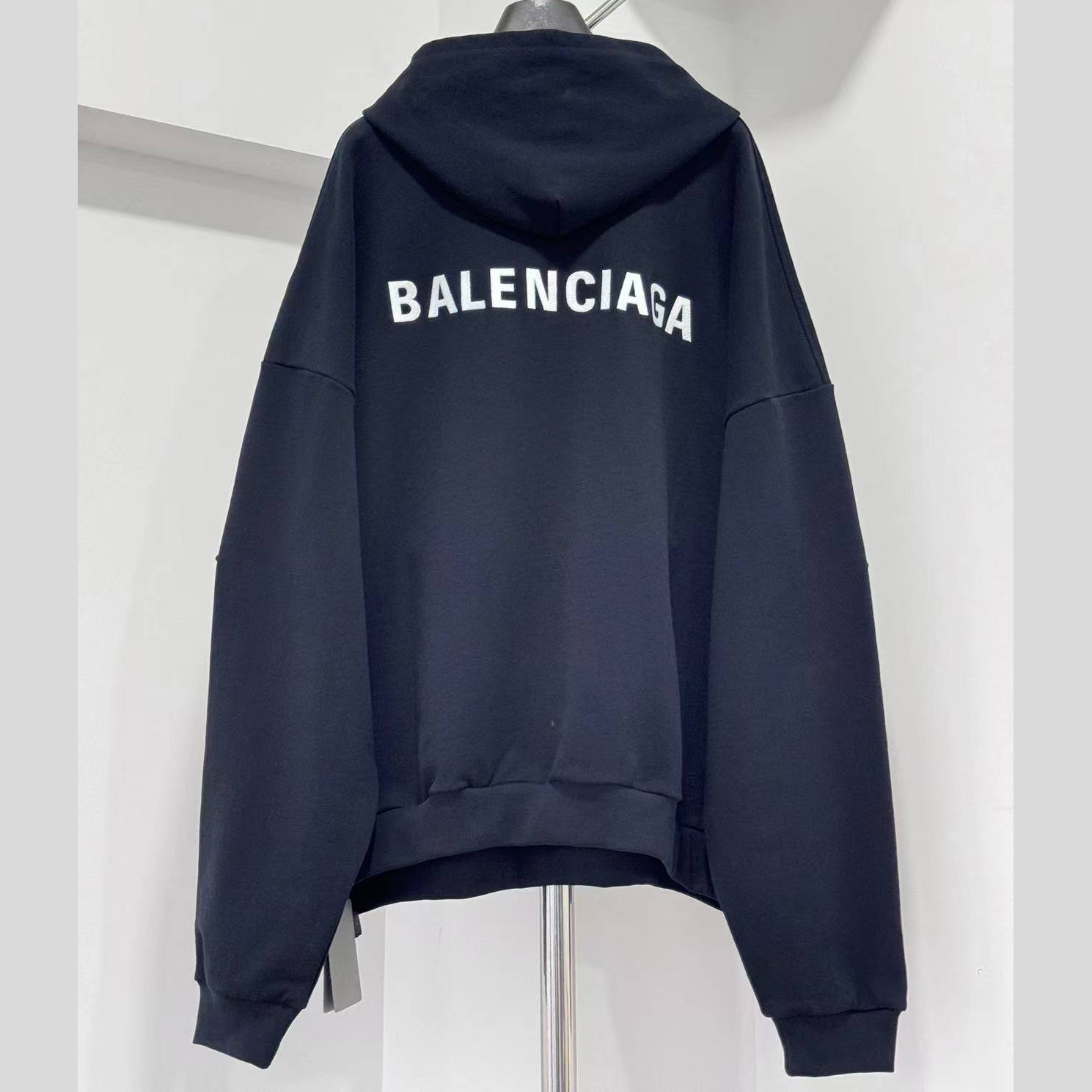 Balenciaga Logo-detail Cotton Hoodie - DesignerGu