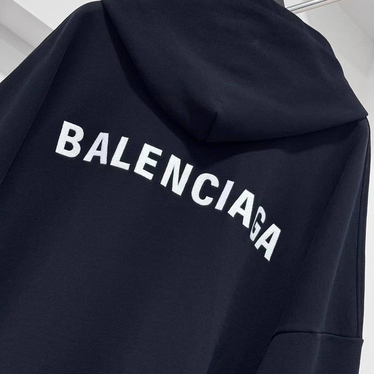 Balenciaga Logo-detail Cotton Hoodie - DesignerGu