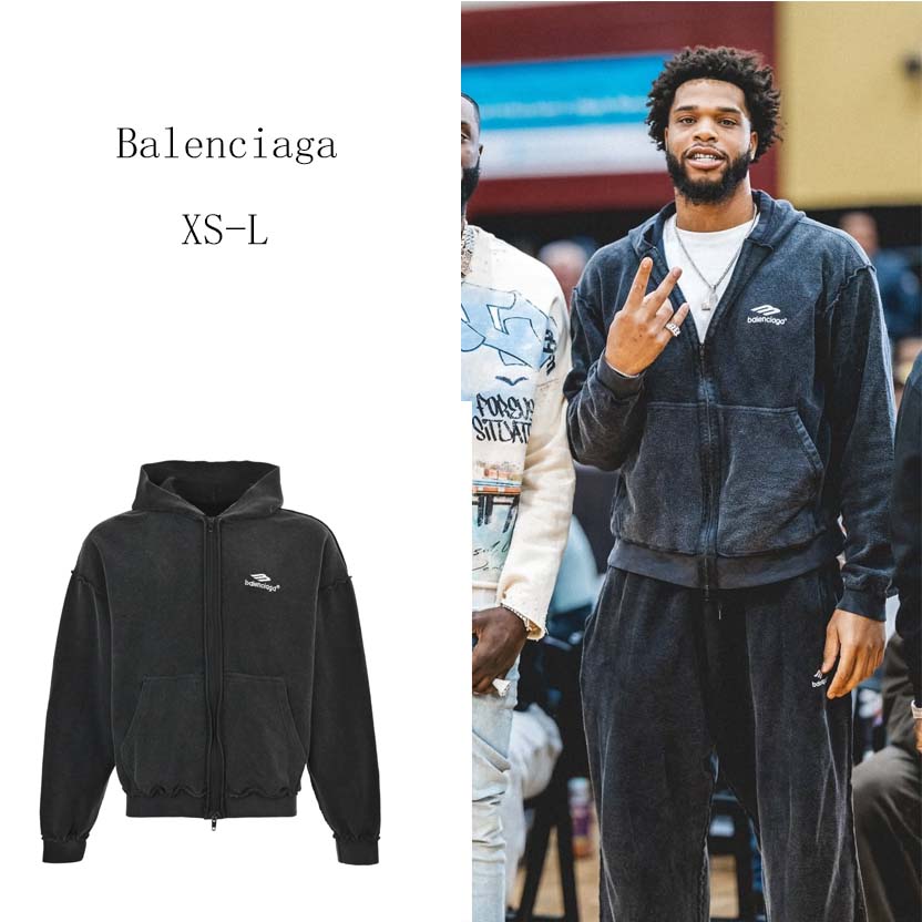 Balenciaga 3B Sports Icon Inside-Out Zip-Up Hoodie - DesignerGu