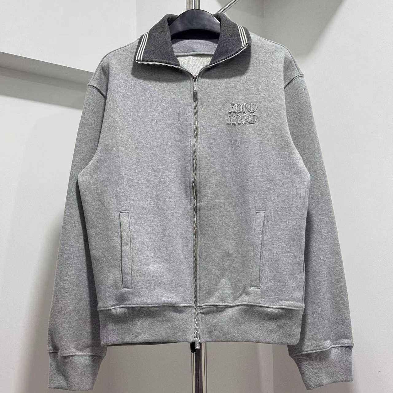 Miu Miu Wool And Leather Zipper Cardigan - DesignerGu