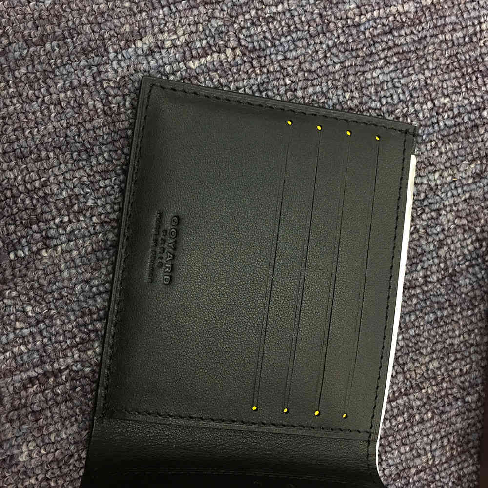 Short 6 Card Slots Billfold Wallet Black - 