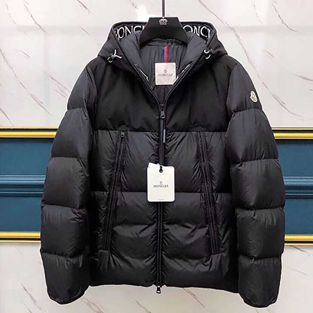 Moncler Jacket With Moncler Embroidered Ribbon Trim(Black) - 