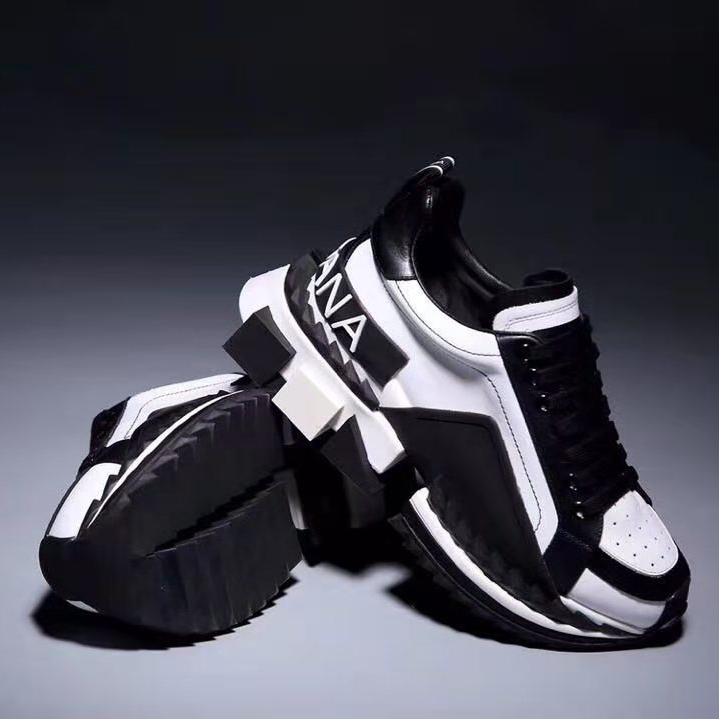 Dolce & Gabbana Super King Two Color Leather Sneakers - DesignerGu