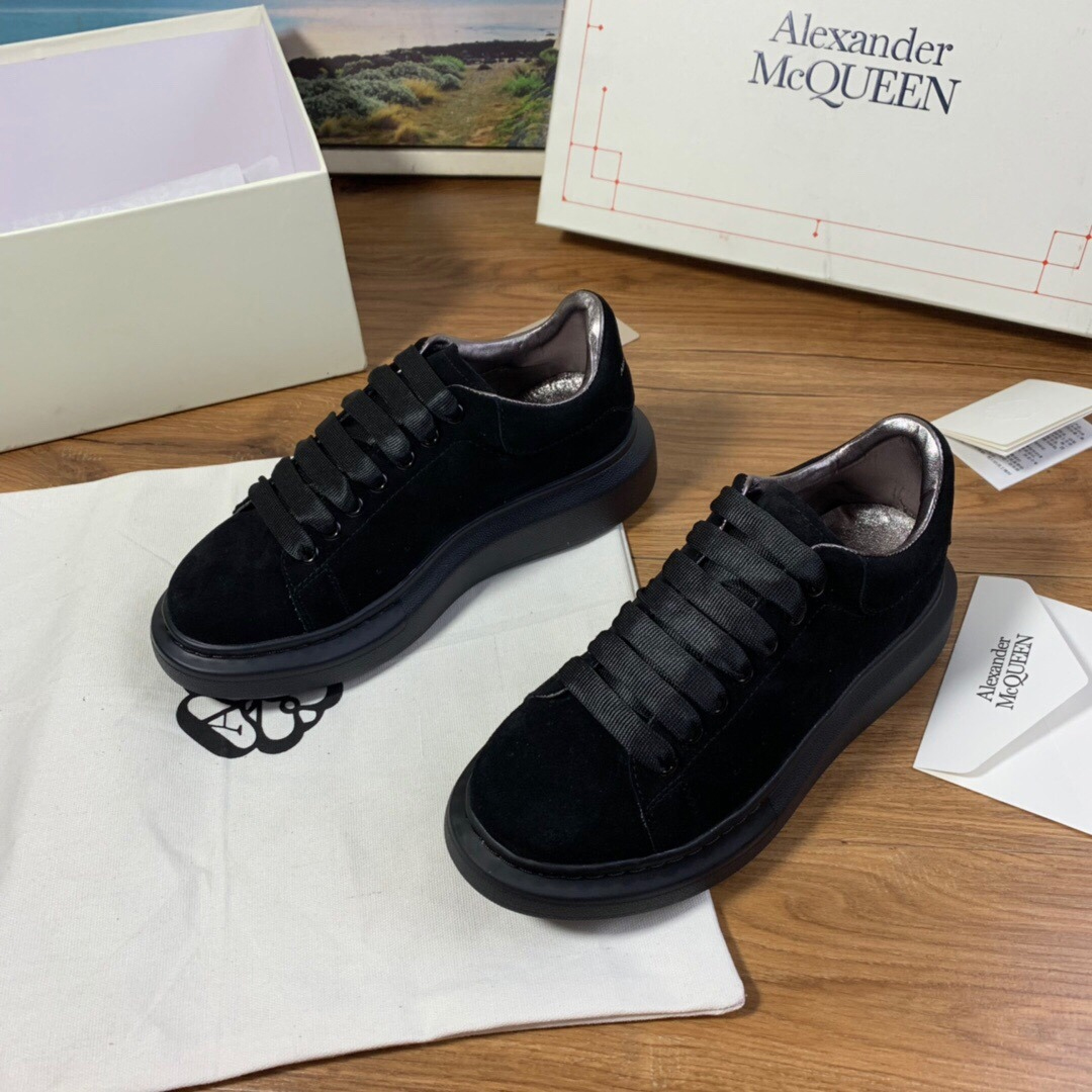 Alexander Mqueen Air Platform Black Suede Sneakers    - 