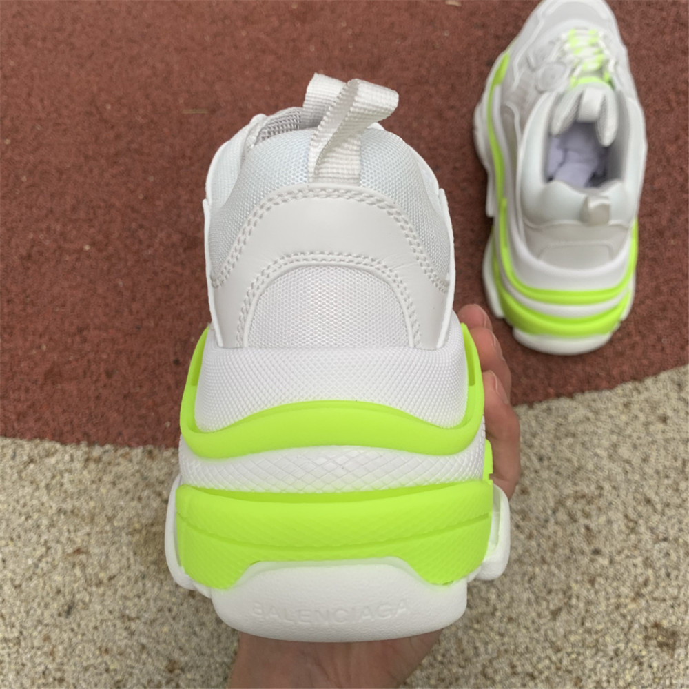 Balenciaga Triple S In  Fluorescent Green And White - 