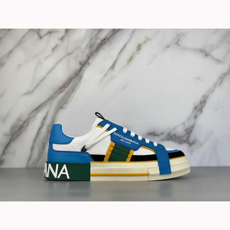 Dolce & Gabbana Calfskin 2Zero Custom Sneakers In Blue - 