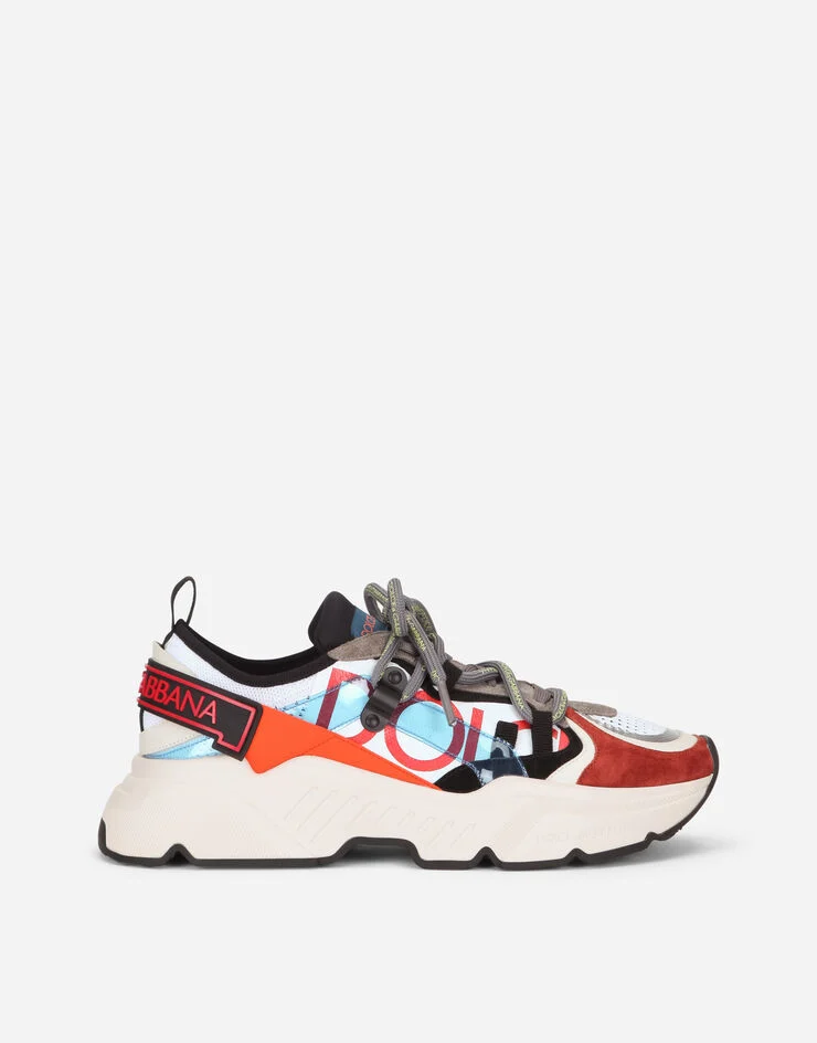 Dolce & Gabbana Stretch Mesh Daymaster Sneakers With Multi-color Details And Double Laces - 