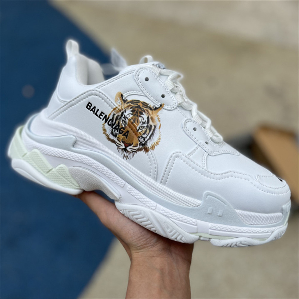 Balenciaga Triple S x Gucci Tiger Print Sneaker In White - 