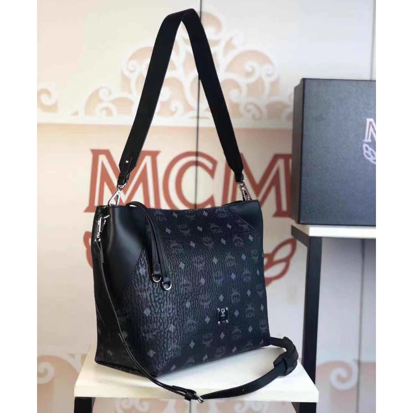MCM Monogram Print Tote Bag(28-25-14cm) - 