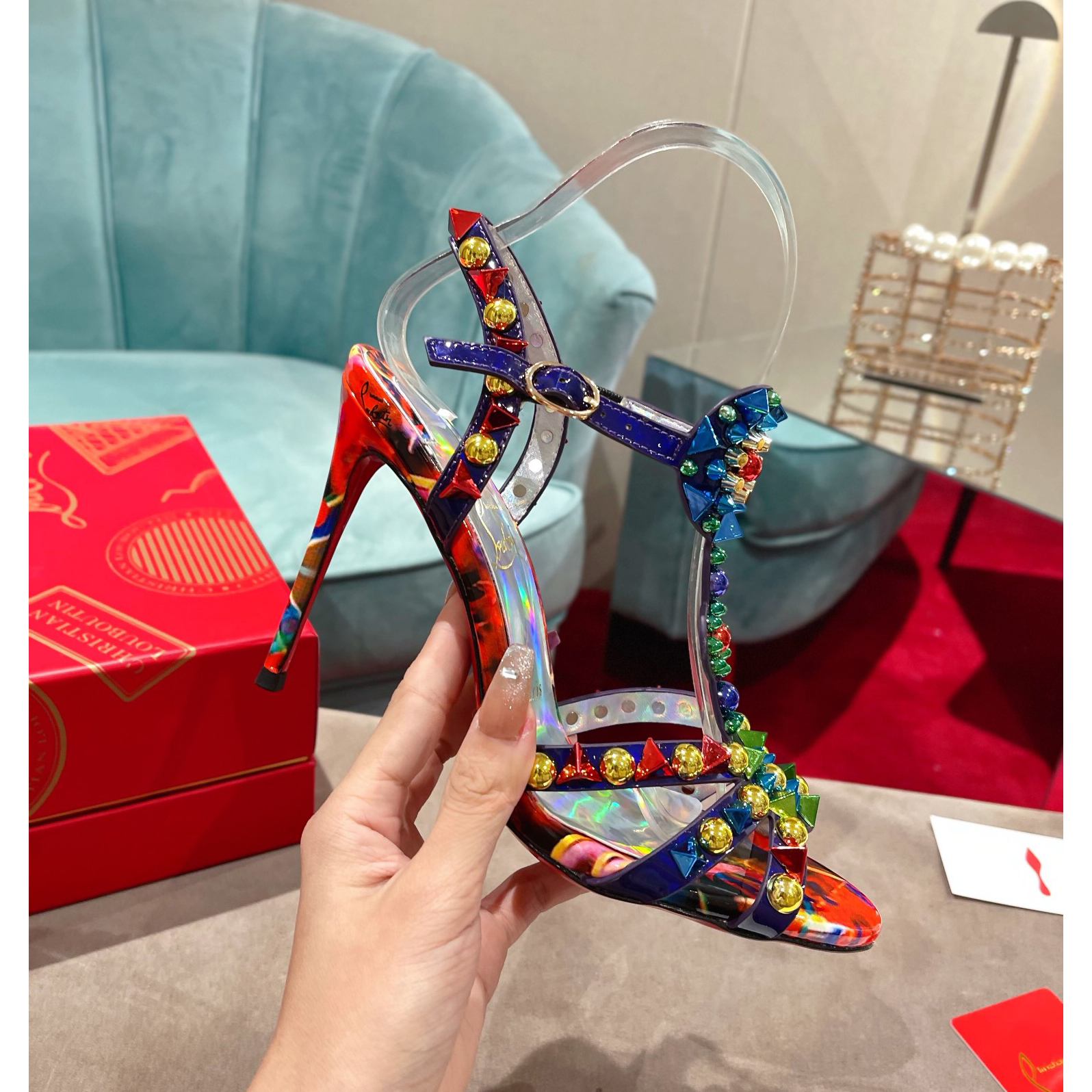 Christian Louboutin Multicolor Sandal（10cm Heel Height） - 