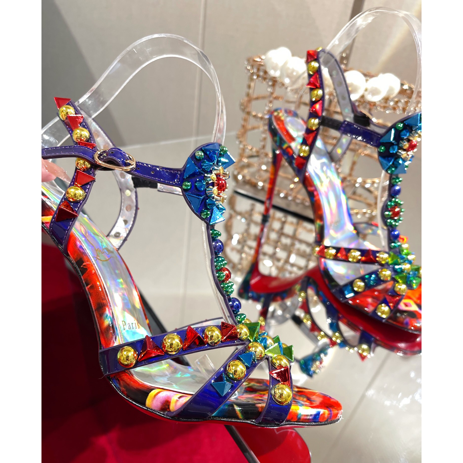 Christian Louboutin Multicolor Sandal（10cm Heel Height） - 