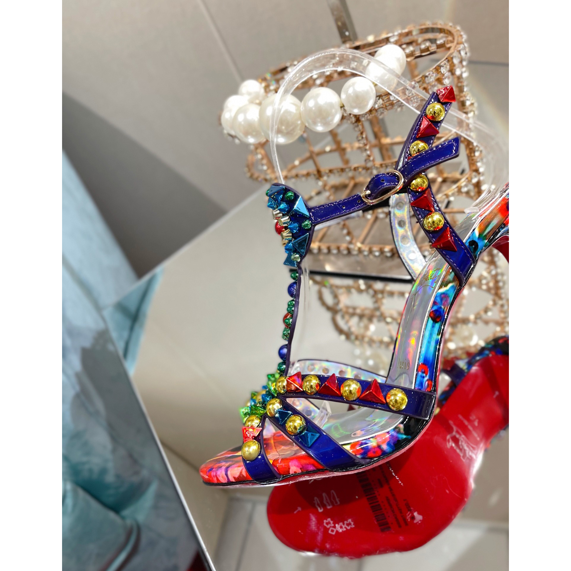 Christian Louboutin Multicolor Sandal（10cm Heel Height） - 