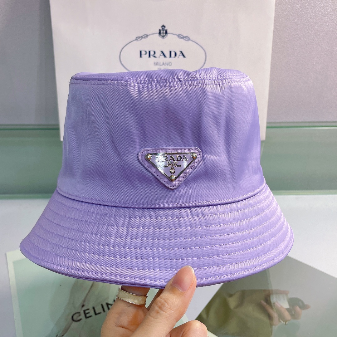 Prada Canvas Bucket Hat - 