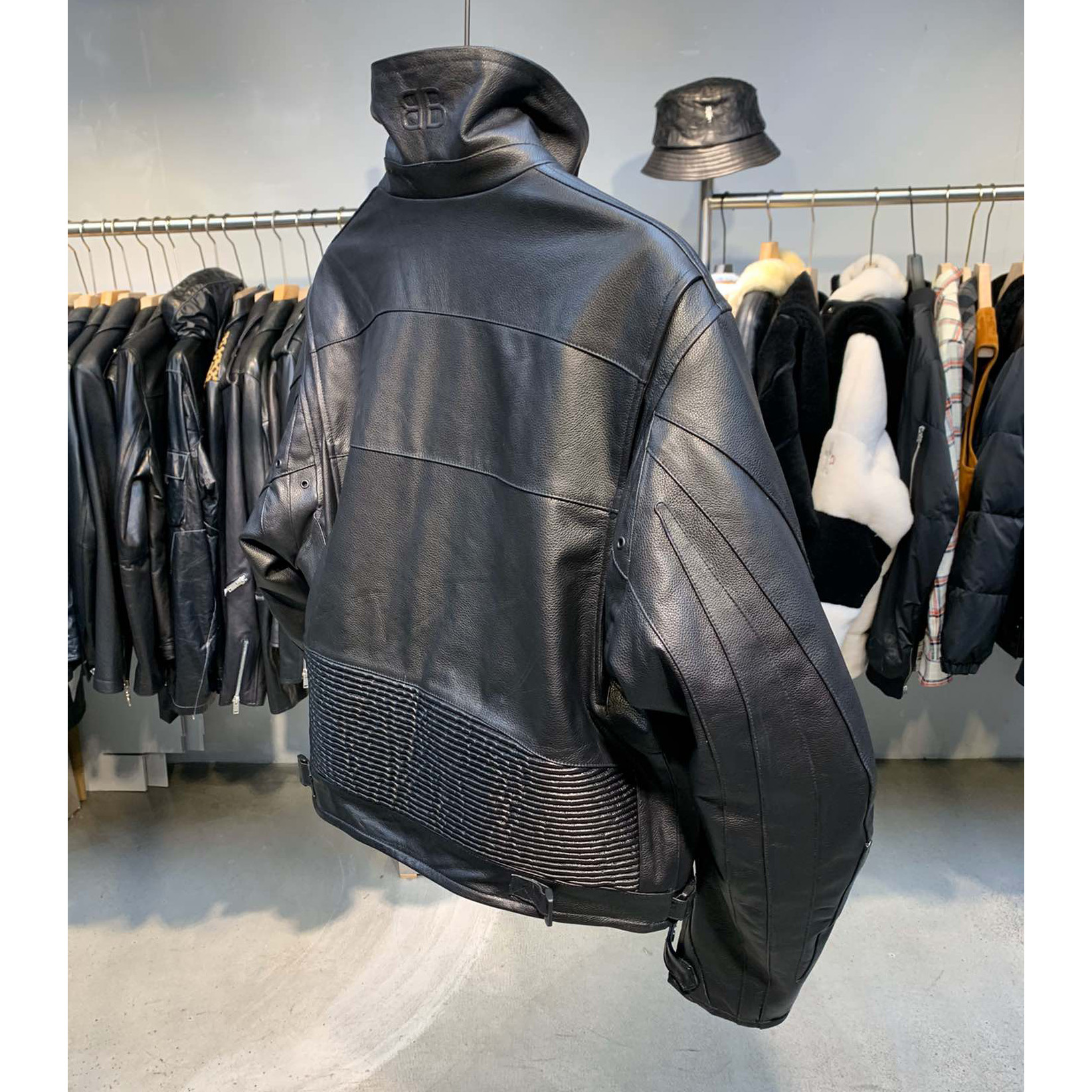 Balenciaga Upcycled Biker Jacket In Black Calfskin - 