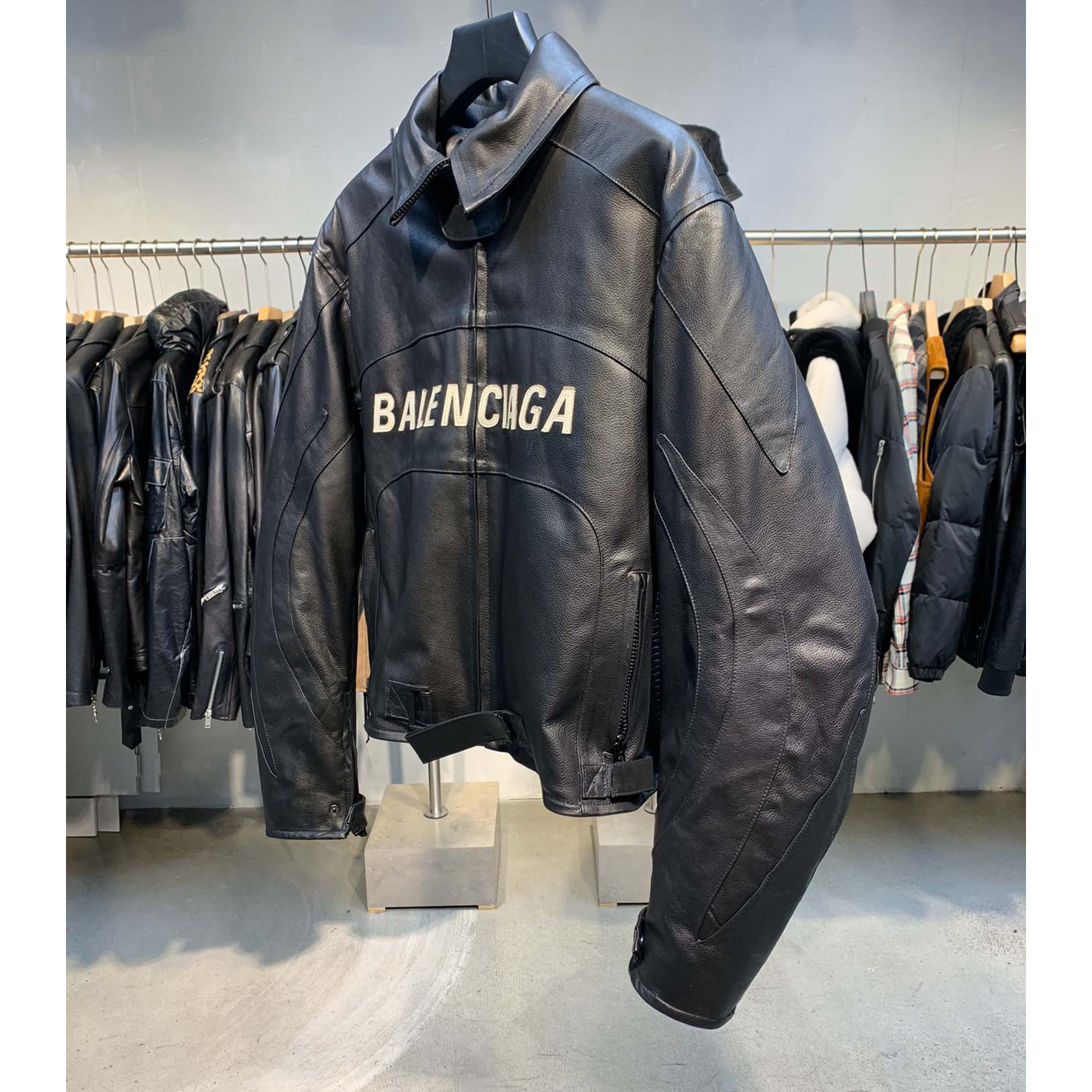 Balenciaga Upcycled Biker Jacket In Black Calfskin - 