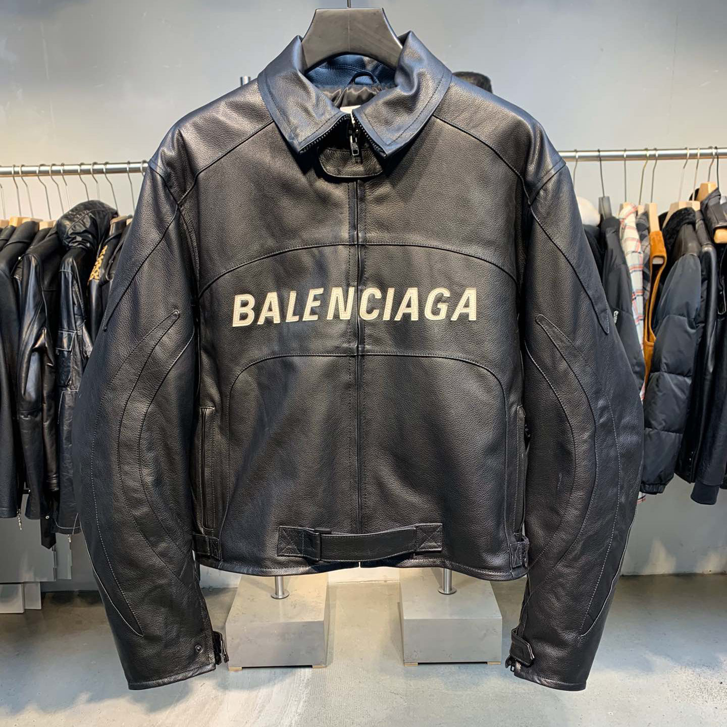 Balenciaga Upcycled Biker Jacket In Black Calfskin - 