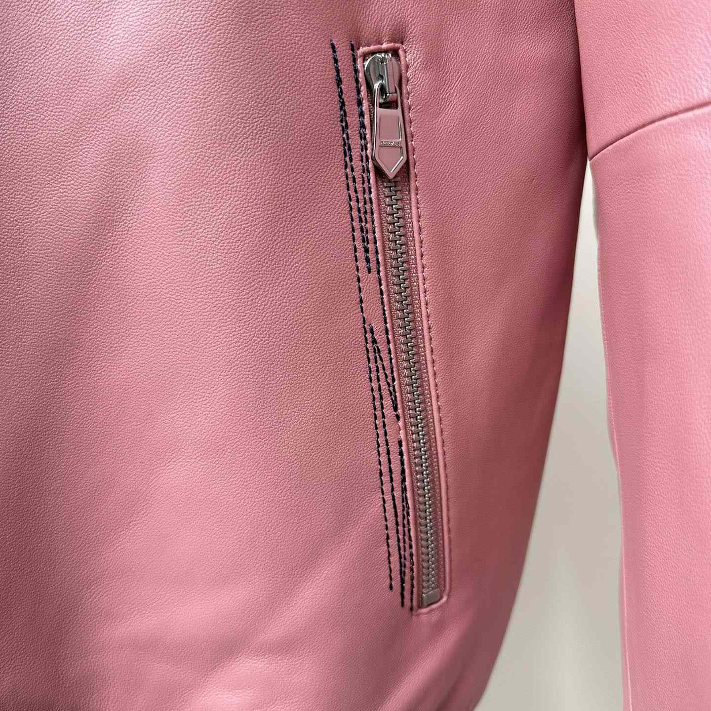 Hermes Jacket In Pink Calfskin - 