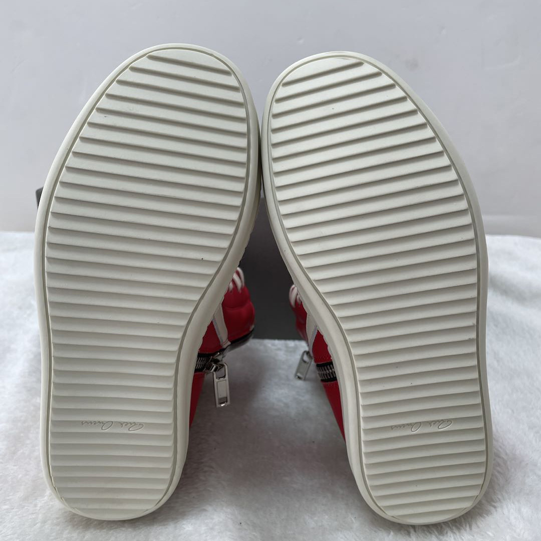 Rick Owens Red Geobasket High-Top Sneakers - 