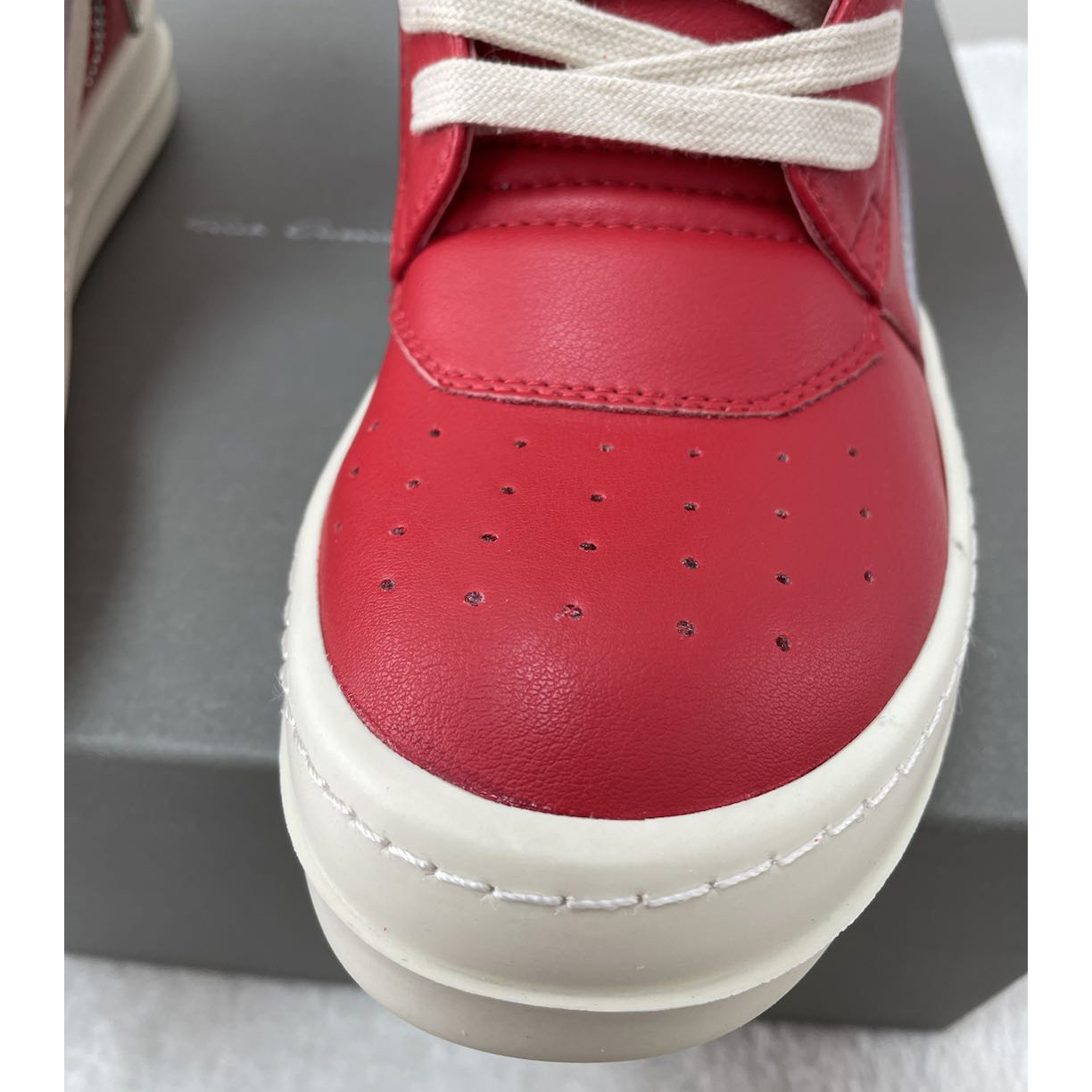 Rick Owens Red Geobasket High-Top Sneakers - 